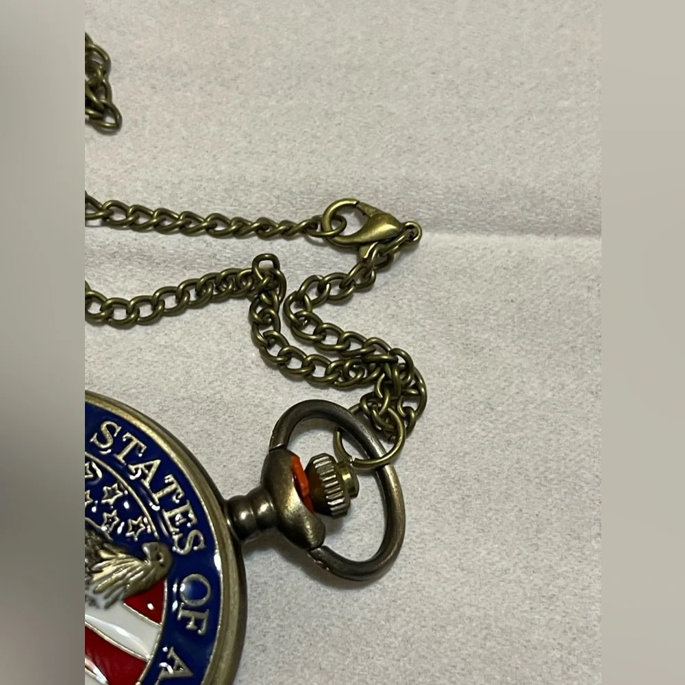 Vintage Bronze American Necklace Pendant Pocket Watch Best Collectibles Pocket